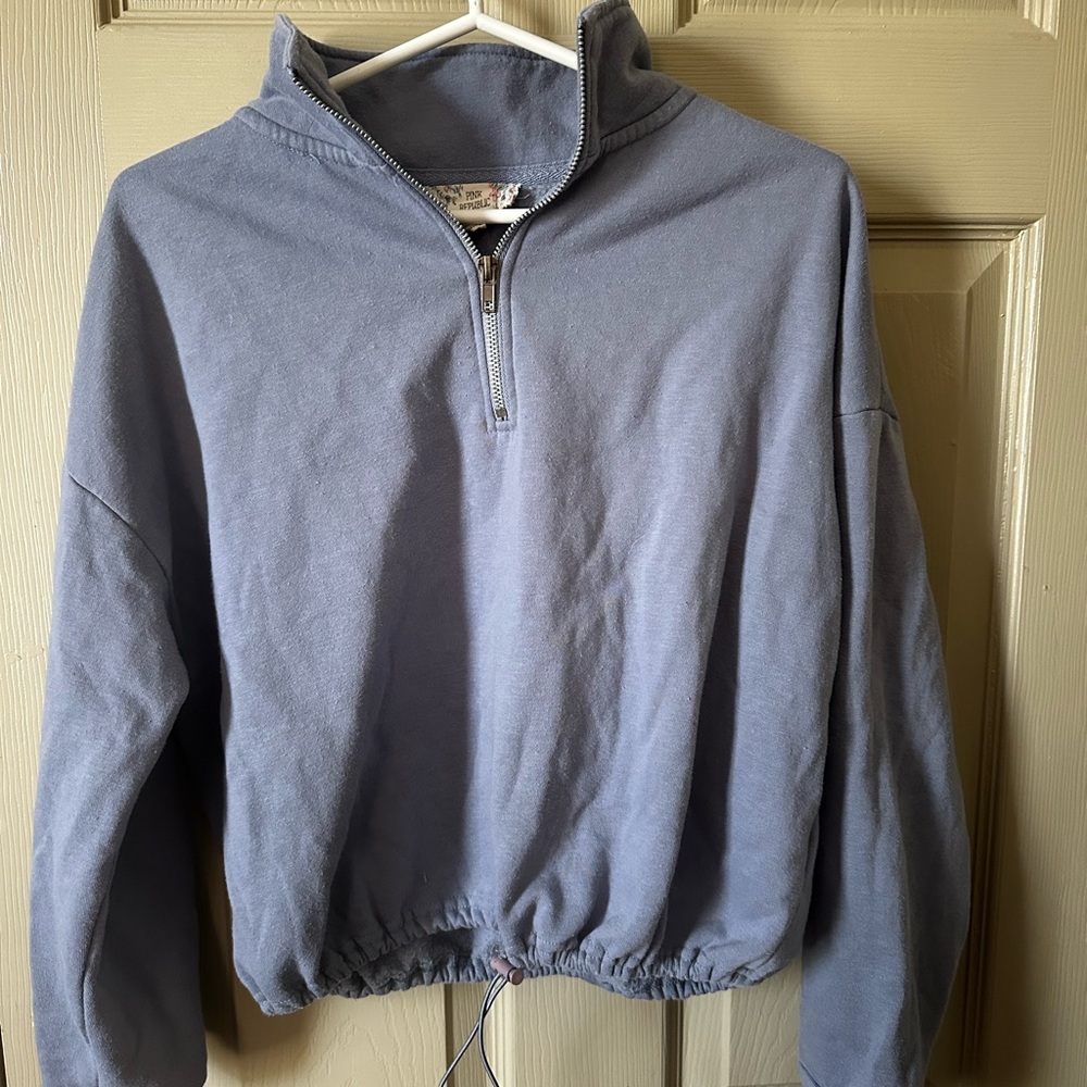 Vintage Blue Quarter-Zip Pullover